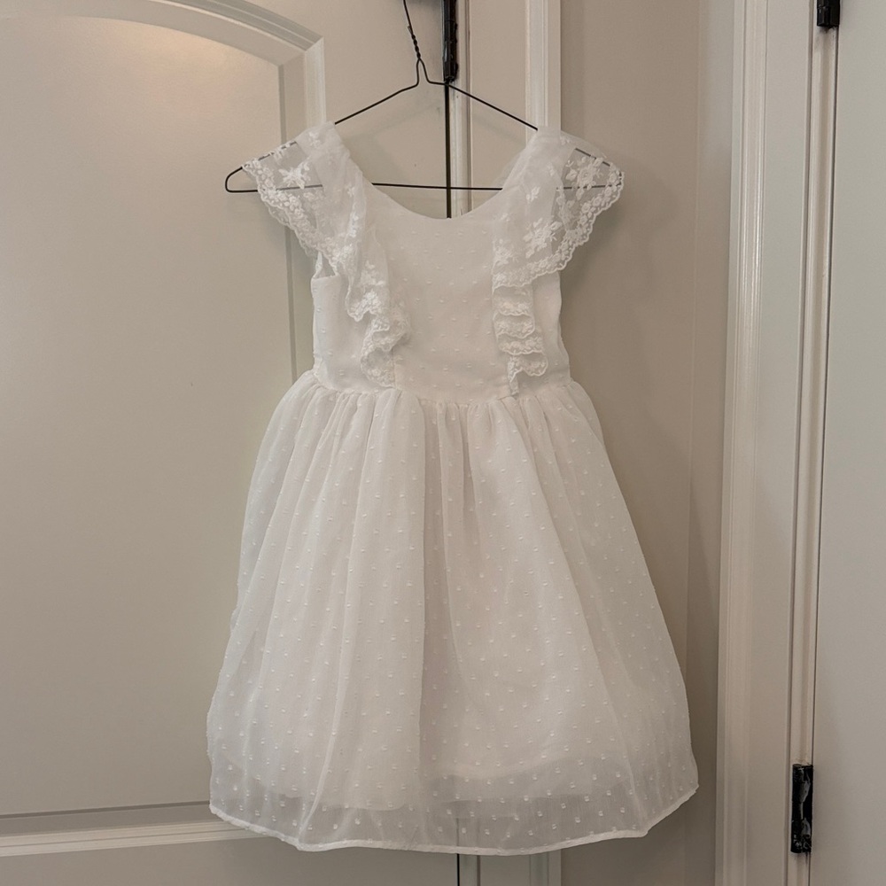 Janie and Jack White Special Occasion Dress - 6 Girls - Like New Condition